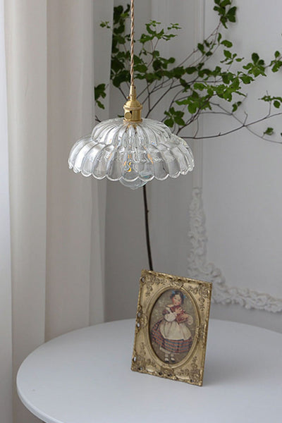 Clear Blossom Glass Shade Pendant Lamp