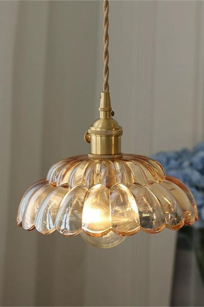 Clear Blossom Glass Shade Pendant Lamp