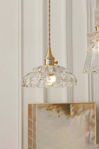 Clear Blossom Glass Shade Pendant Lamp