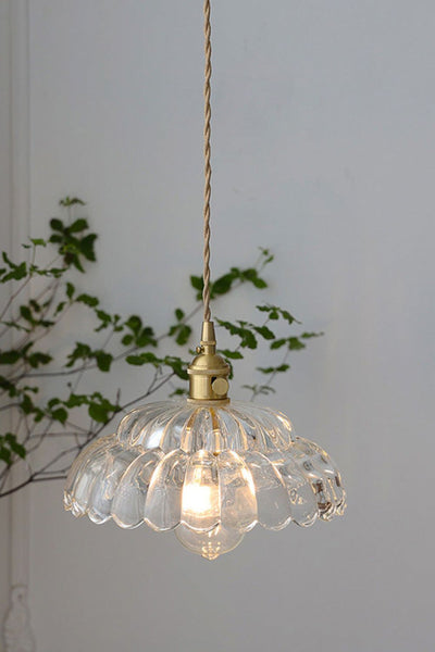 Clear Blossom Glass Shade Pendant Lamp