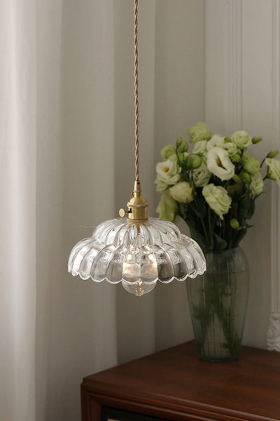 Clear Blossom Glass Shade Pendant Lamp