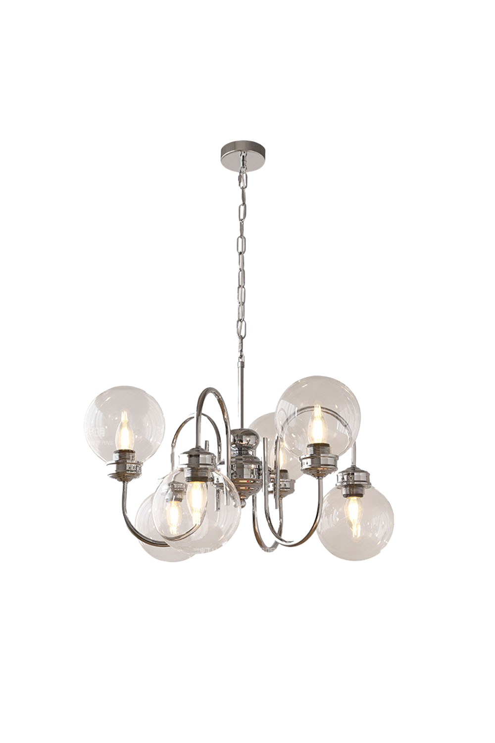 Clear Glass Curved Chandelier