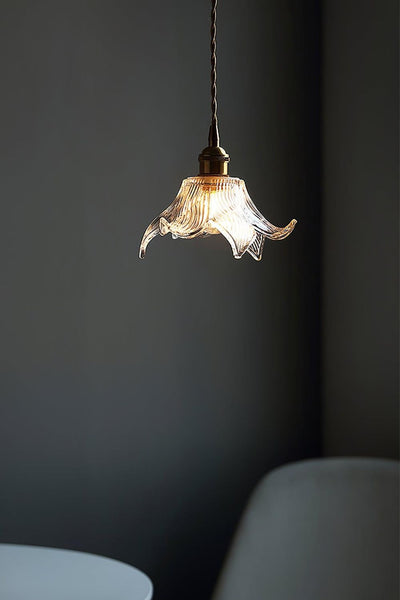 Clear Petal Glass Pendant Lamp