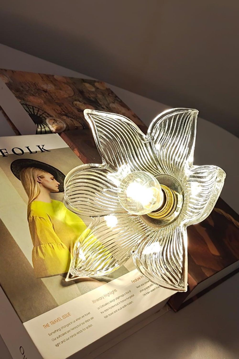 Clear Petal Glass Pendant Lamp