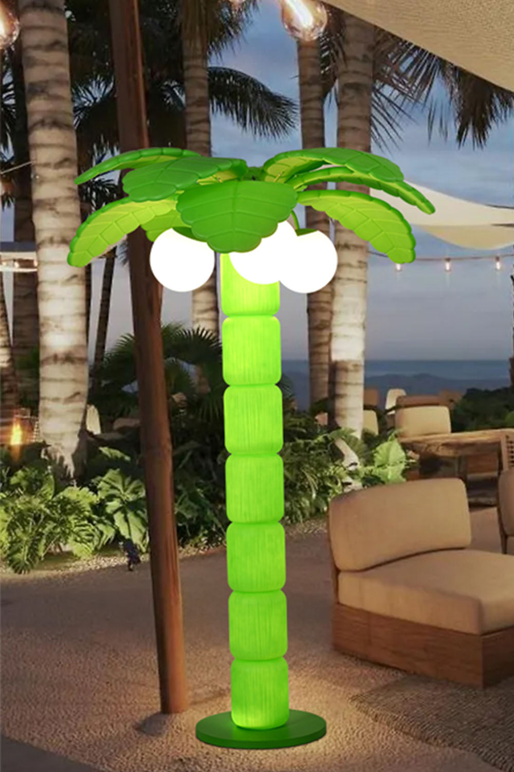 Coconut Tree Outdoor Floor Lamp