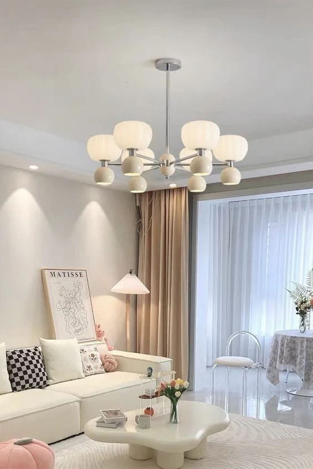 Cream Pumpkin Chandelier