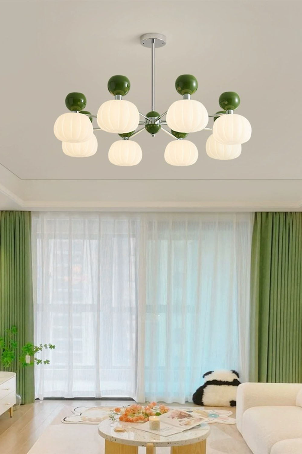 Cream Pumpkin Chandelier