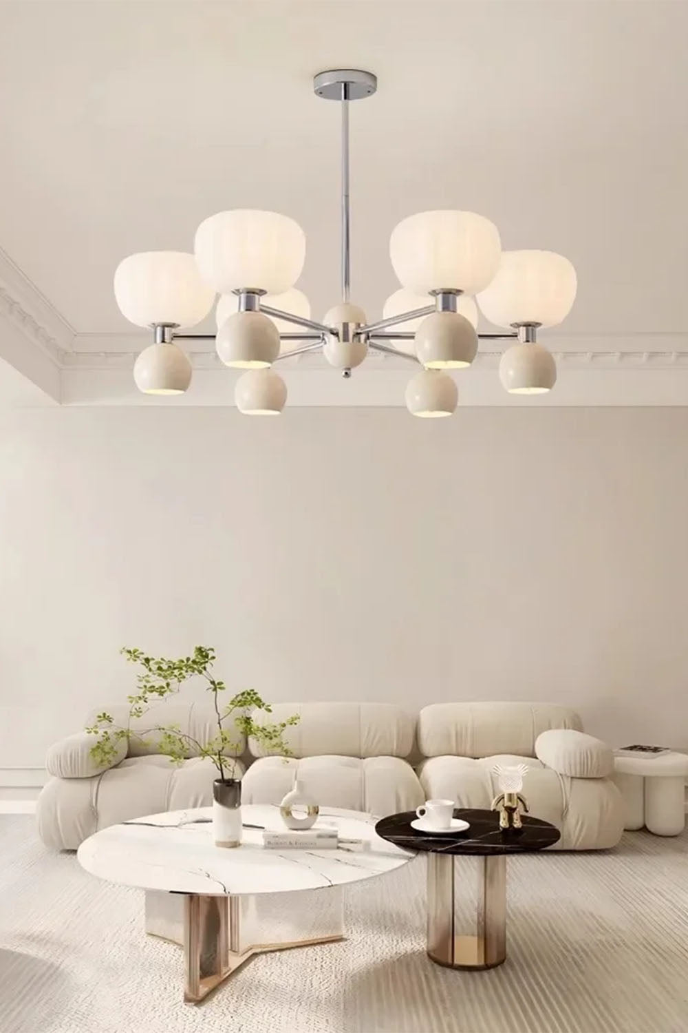 Cream Pumpkin Chandelier