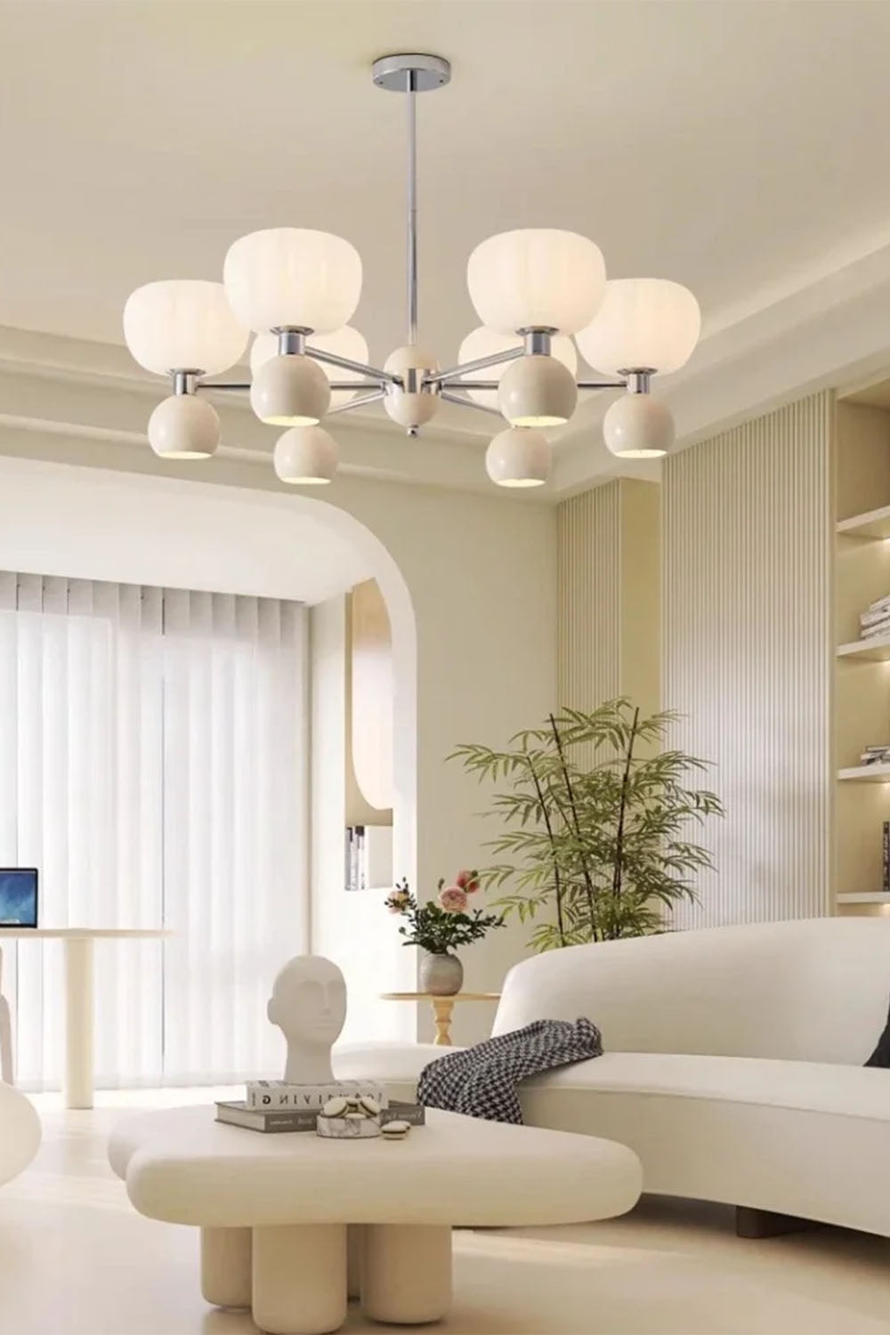 Cream Pumpkin Chandelier