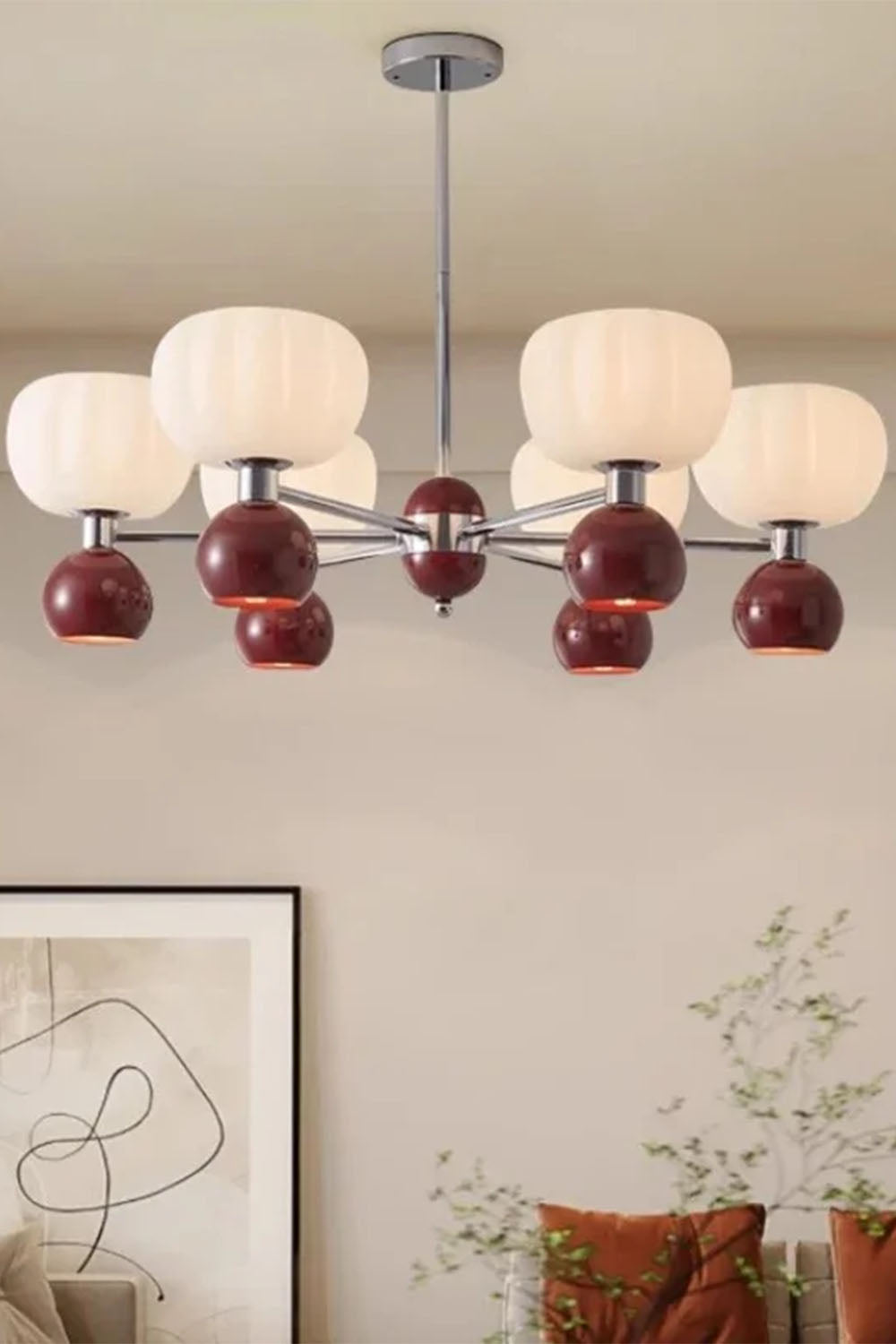 Cream Pumpkin Chandelier