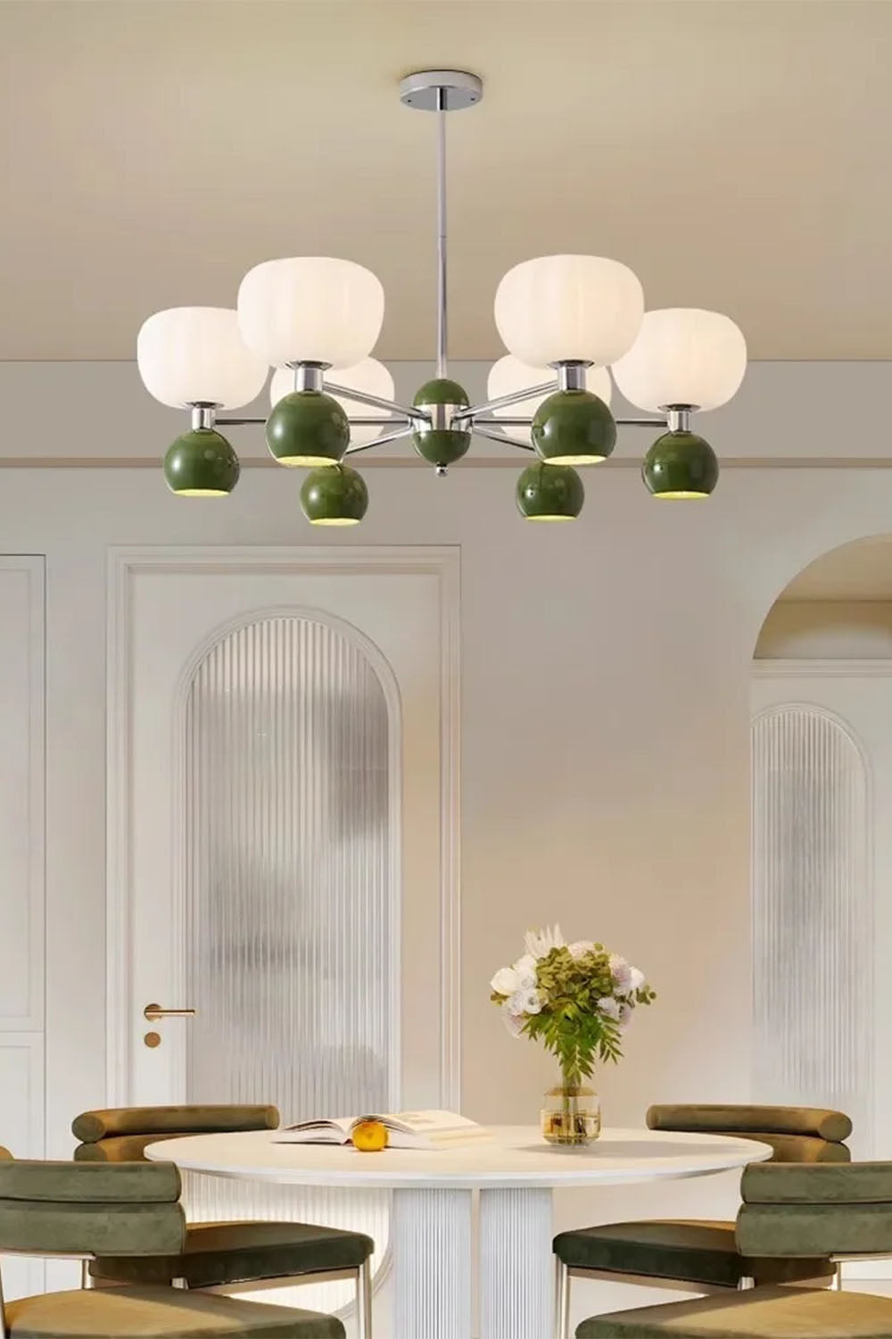 Cream Pumpkin Chandelier