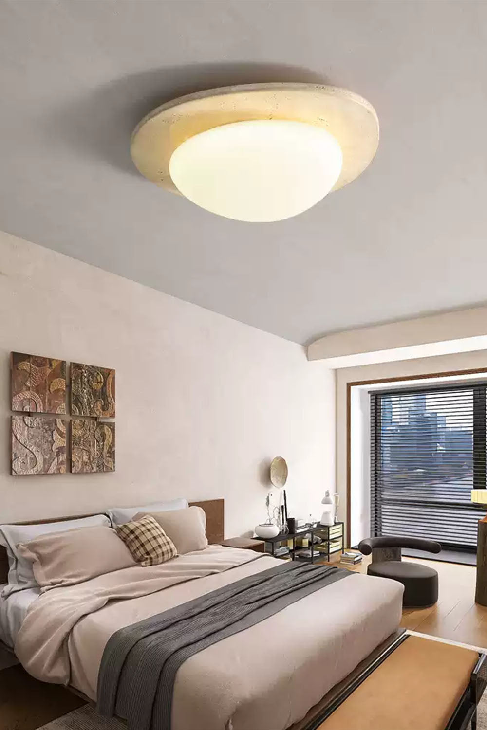 Cream Wabi-Sabi Ceiling Lamp