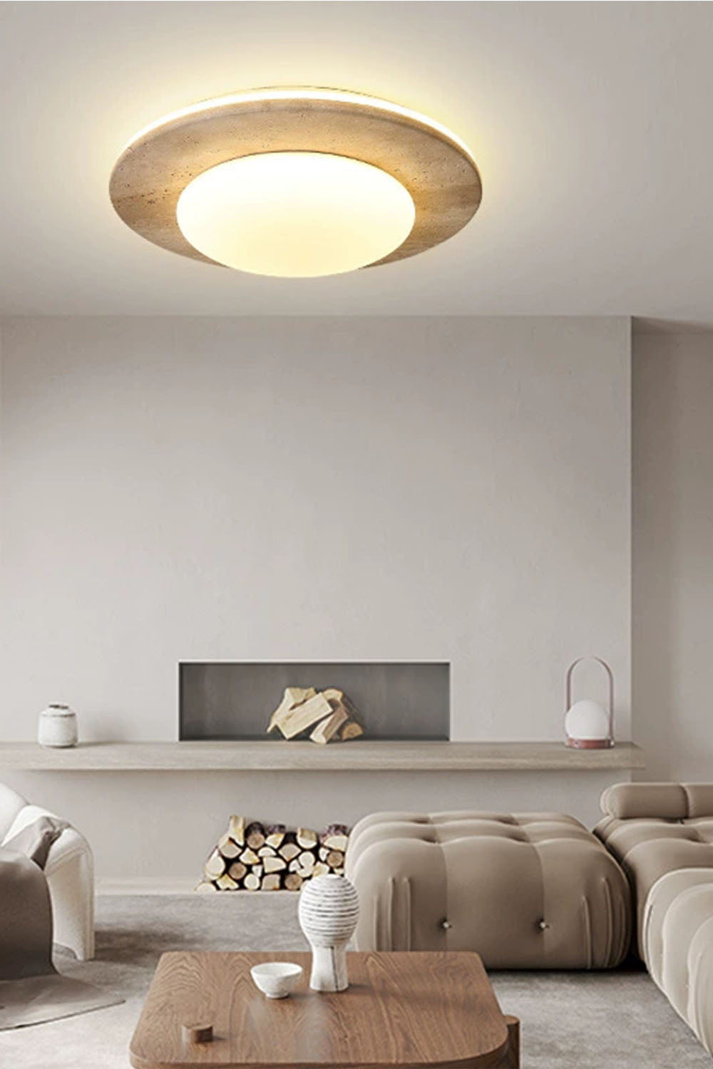 Cream Wabi-Sabi Ceiling Lamp