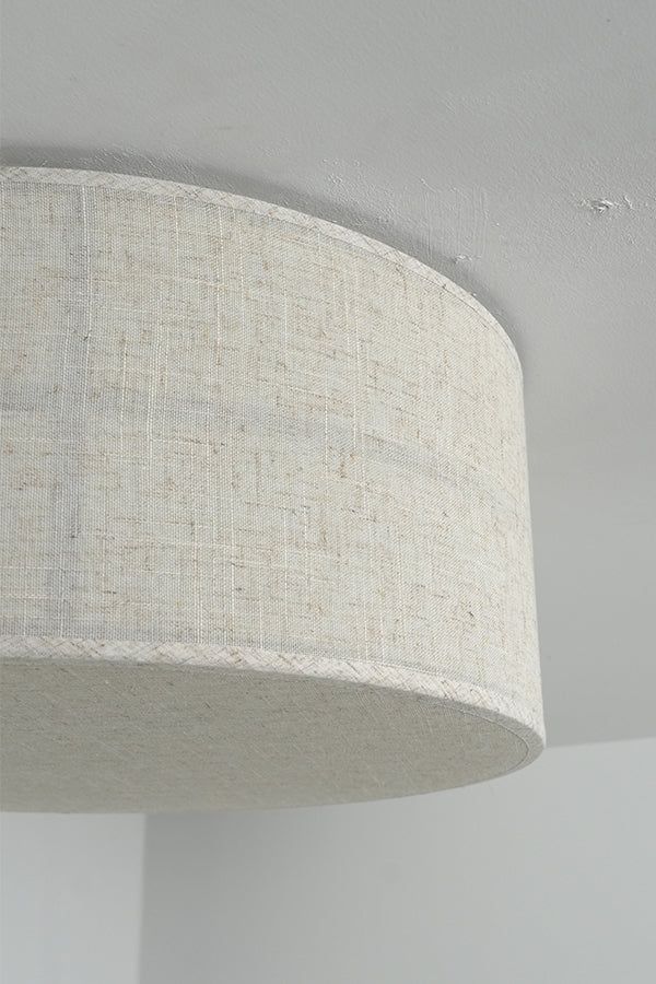 Crosshatch Linen Fabric Flush Mount Ceiling Light