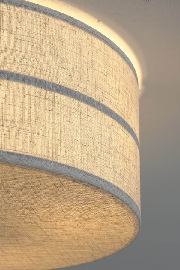 Crosshatch Linen Fabric Flush Mount Ceiling Light