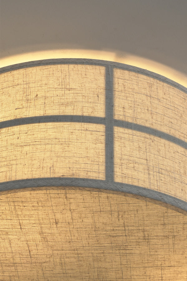 Crosshatch Linen Fabric Flush Mount Ceiling Light