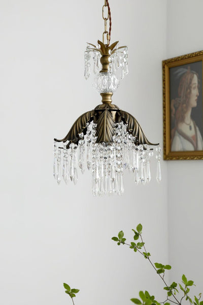 Crystal Palm Leaf Pendant Light