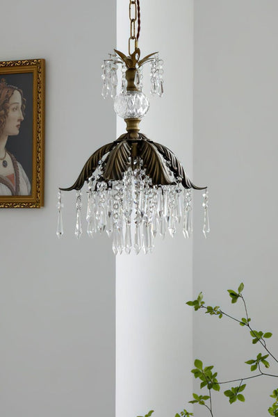 Crystal Palm Leaf Pendant Light