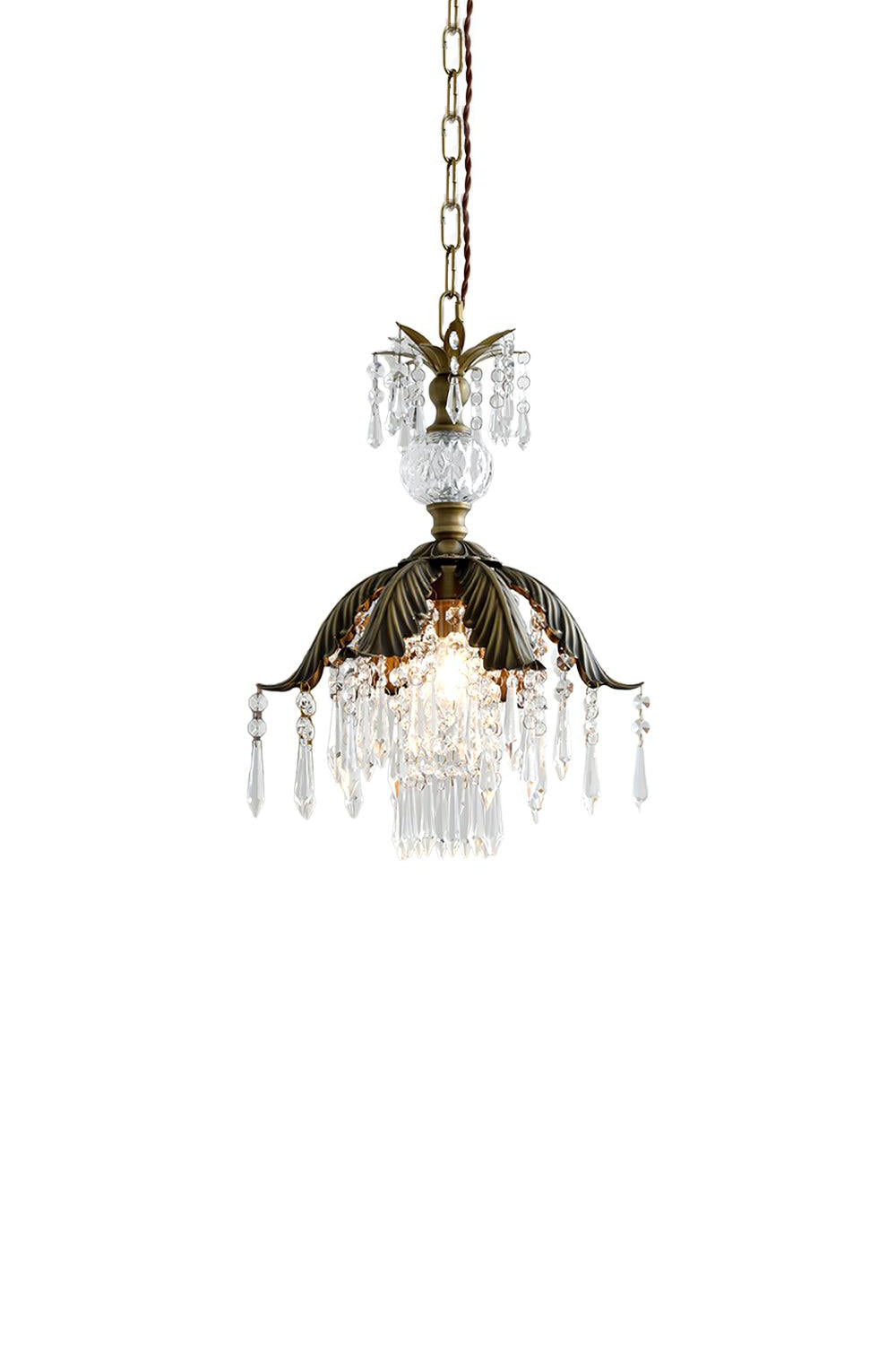 Crystal Palm Leaf Pendant Light