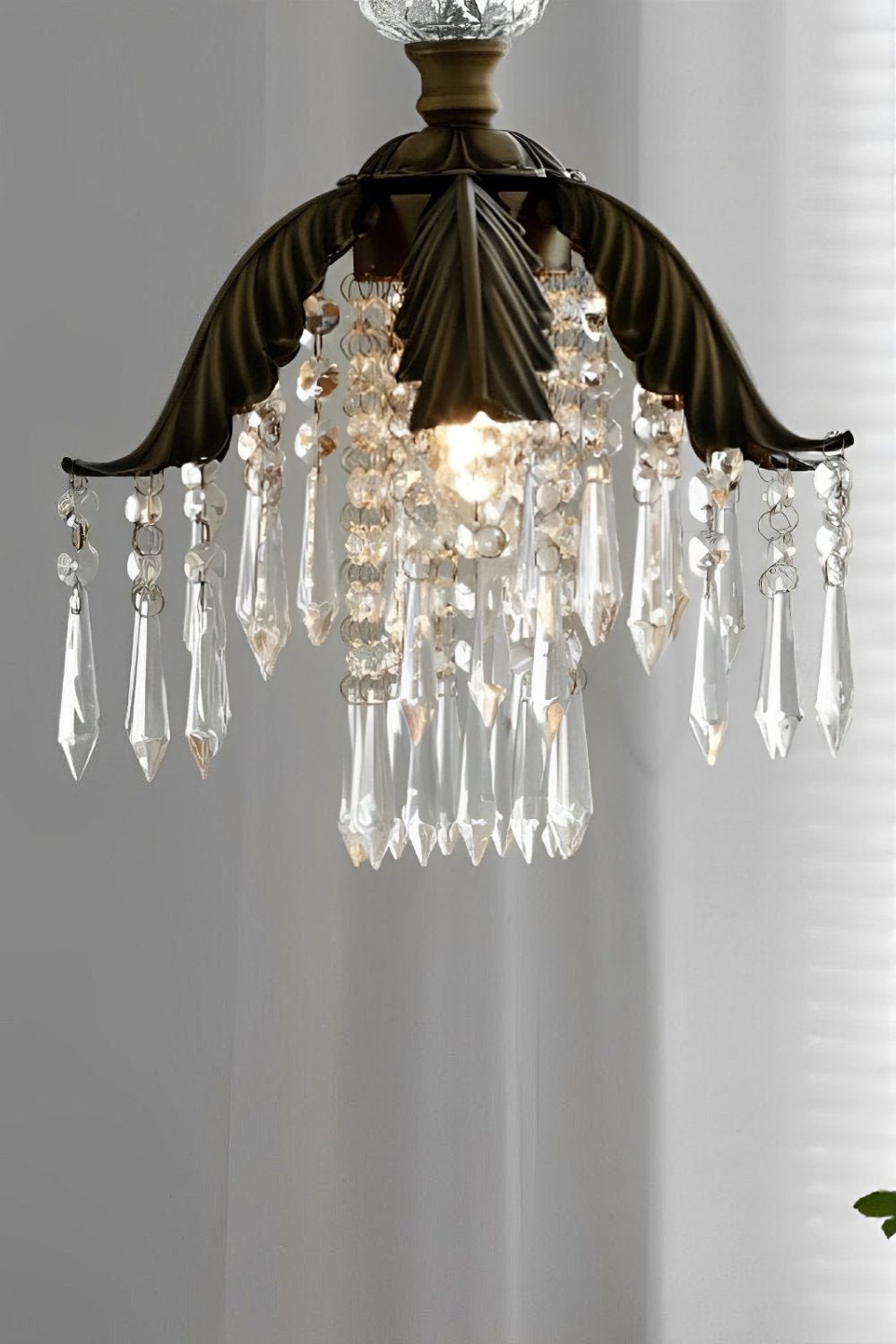 Crystal Palm Leaf Pendant Light