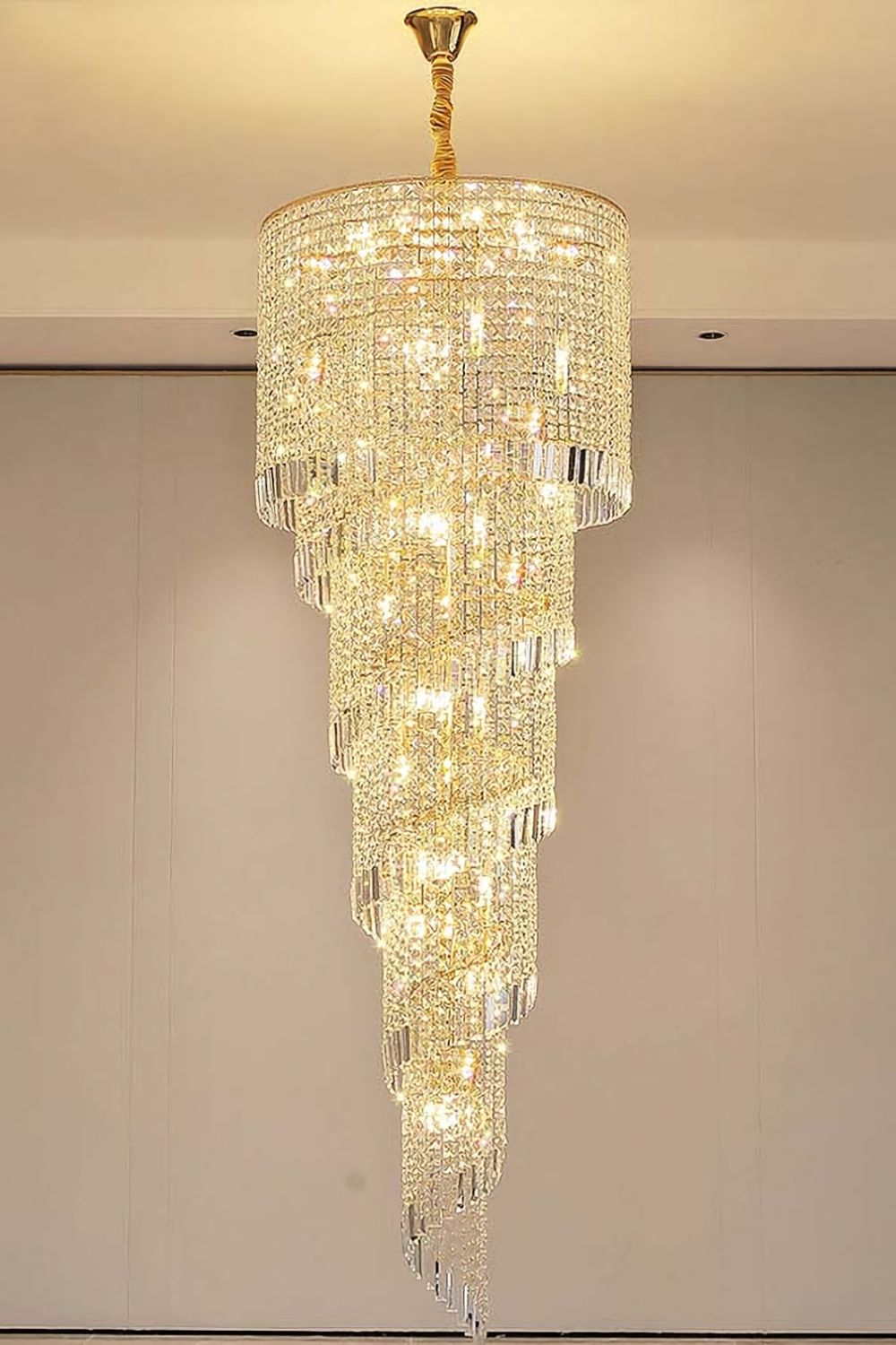 Crystal Spiral Double Volume Chandelier - SamuLighting