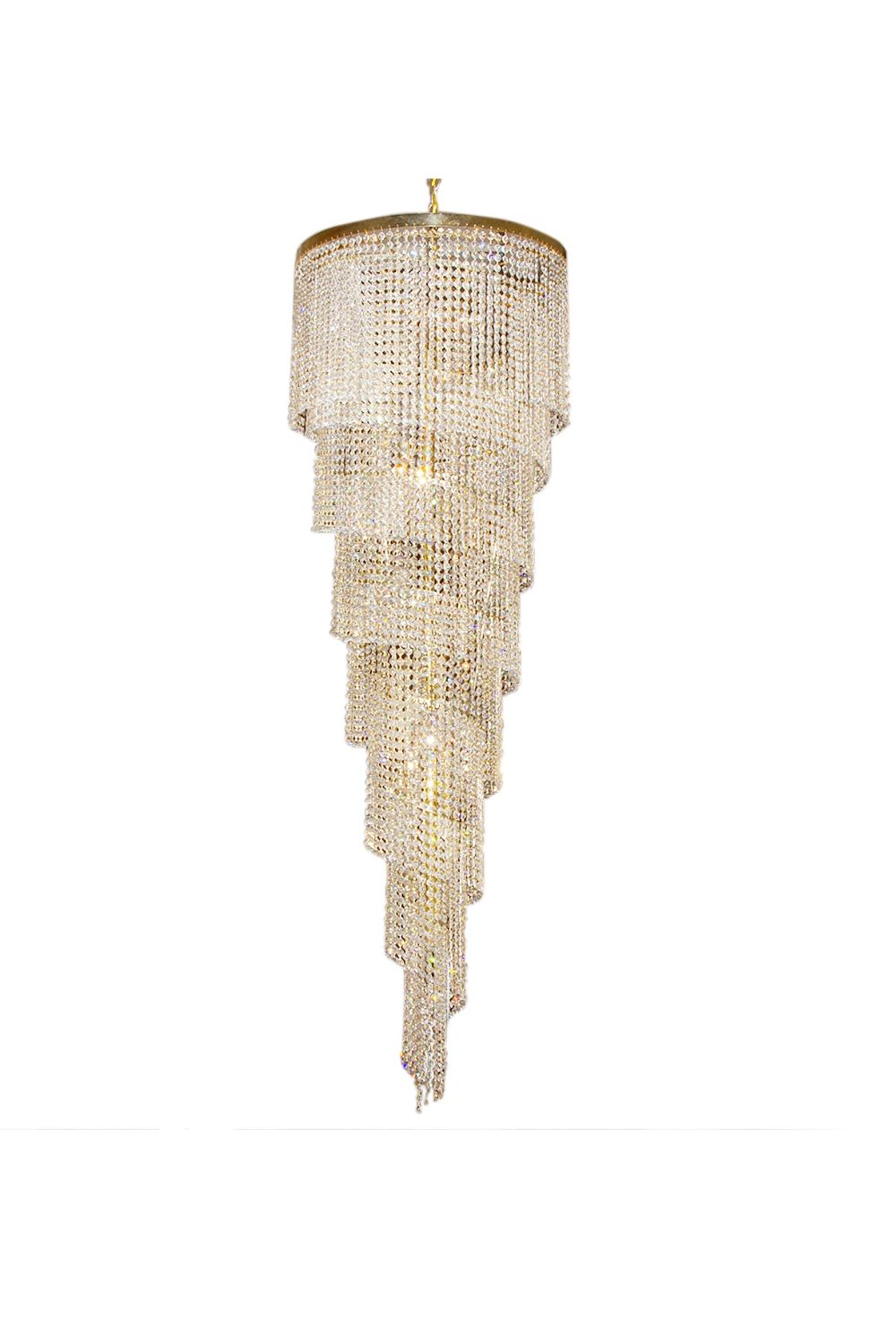 Crystal Spiral Double Volume Chandelier - SamuLighting