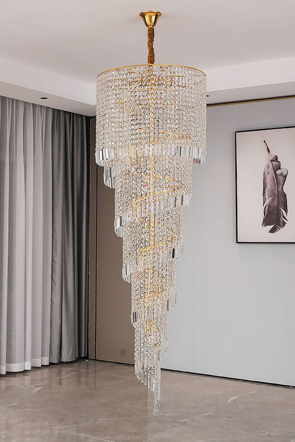 Crystal Spiral Double Volume Chandelier - SamuLighting