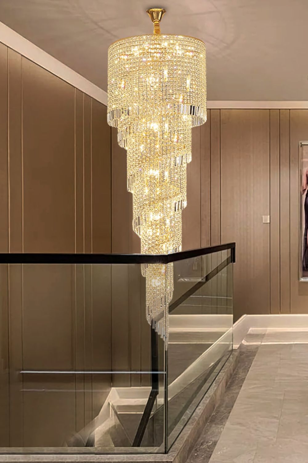 Crystal Spiral Double Volume Chandelier - SamuLighting