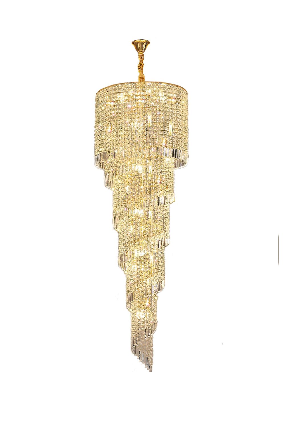 Crystal Spiral Double Volume Chandelier - SamuLighting