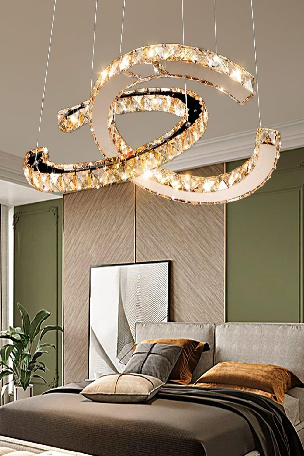 Crystal with Double C Chandelier