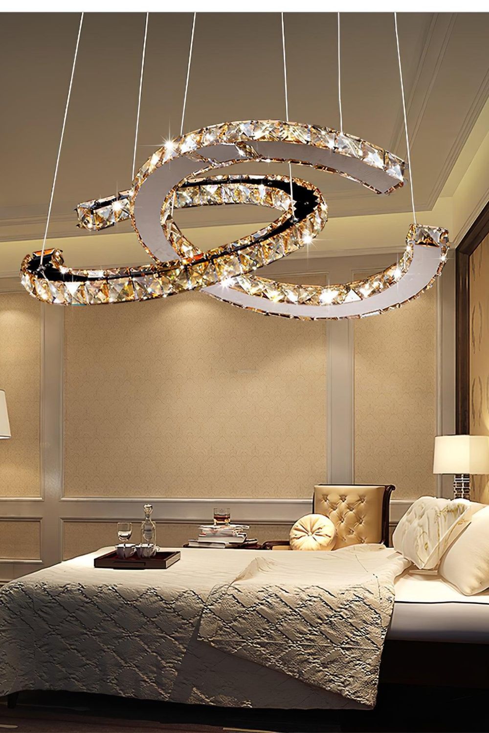 Crystal with Double C Chandelier