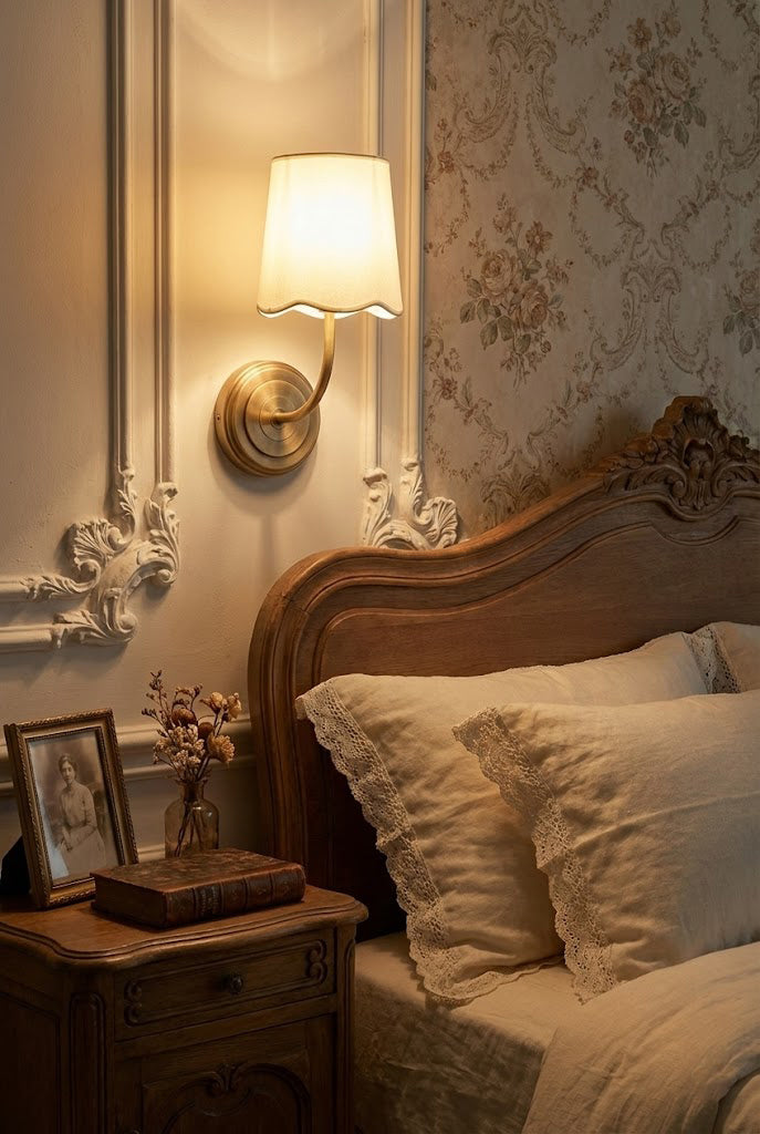 Curved Arm Fabric Shade Wall Sconce