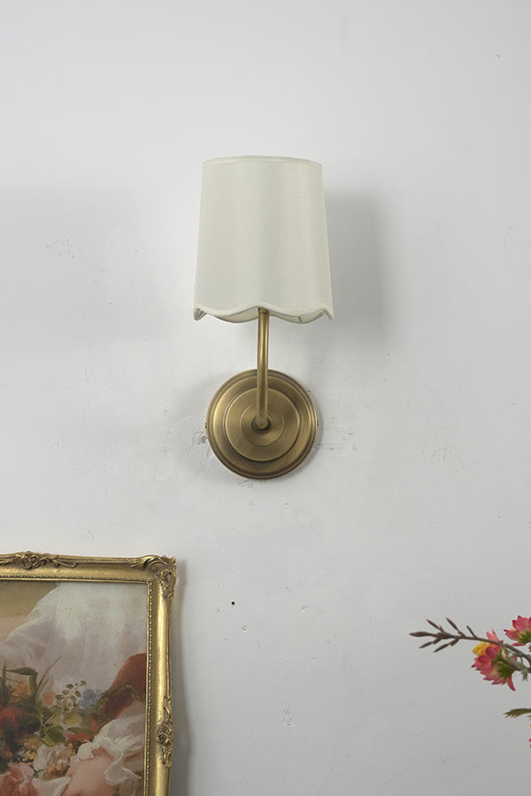 Curved Arm Fabric Shade Wall Sconce