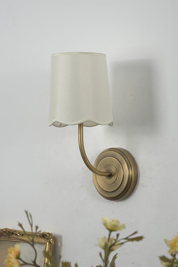 Curved Arm Fabric Shade Wall Sconce