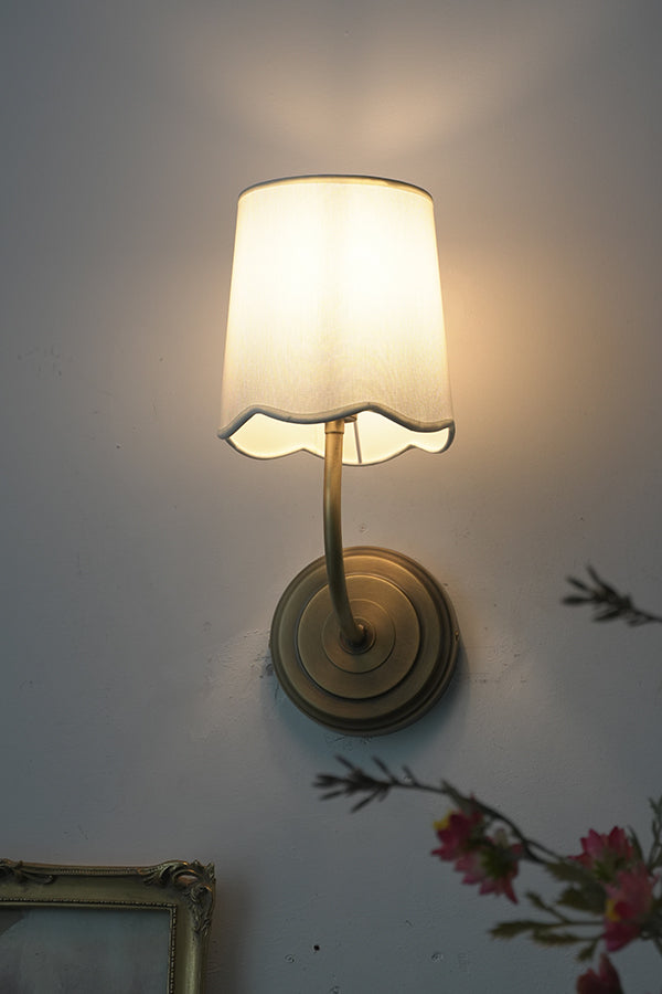Curved Arm Fabric Shade Wall Sconce