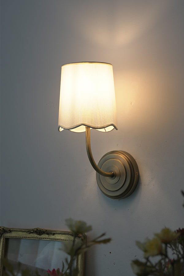 Curved Arm Fabric Shade Wall Sconce