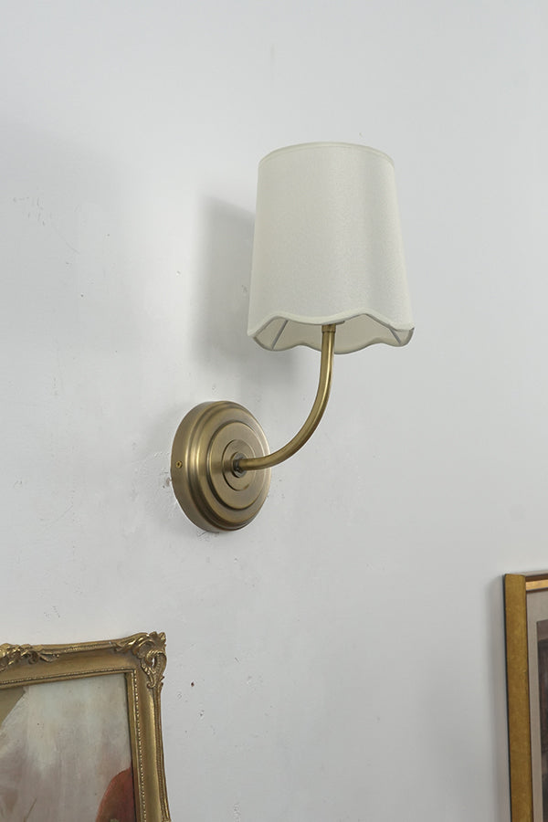 Curved Arm Fabric Shade Wall Sconce