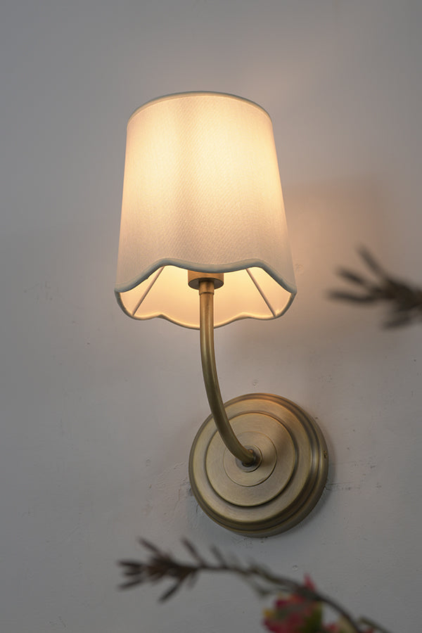 Curved Arm Fabric Shade Wall Sconce