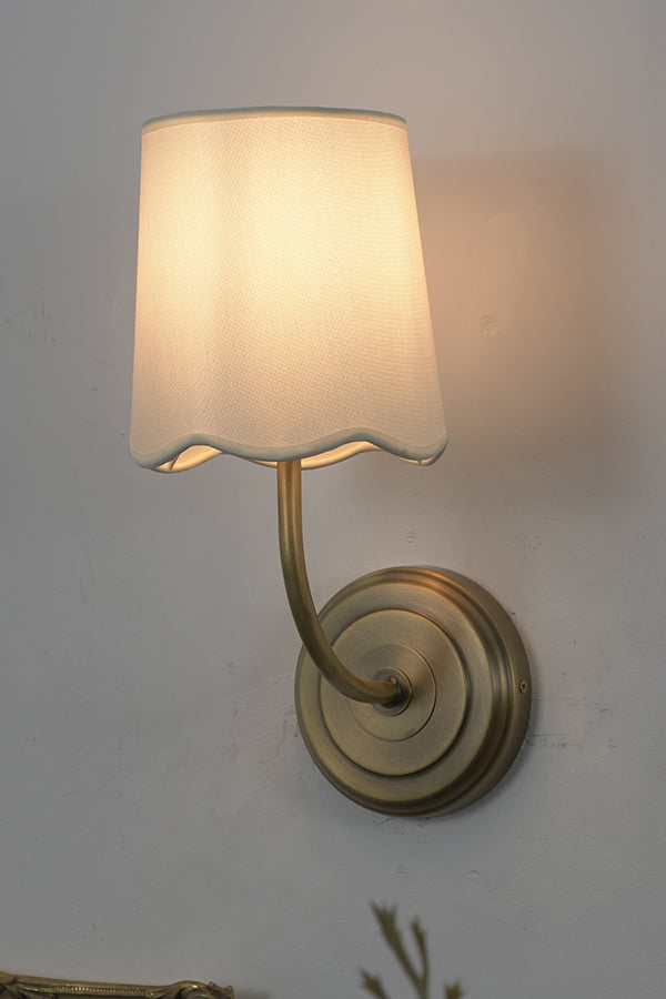 Curved Arm Fabric Shade Wall Sconce