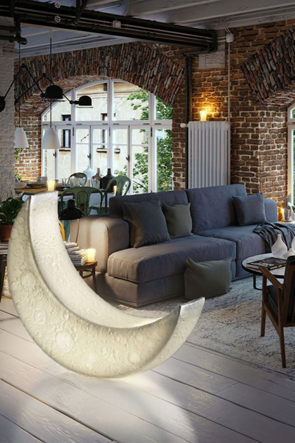 Curved Moon Floor Lamp
