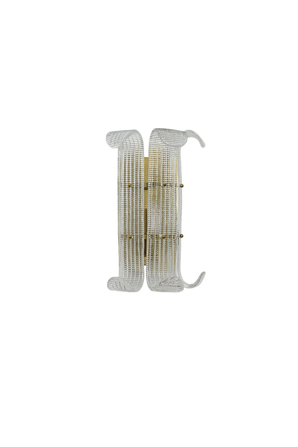Curved Textured Glass Wall Sconce