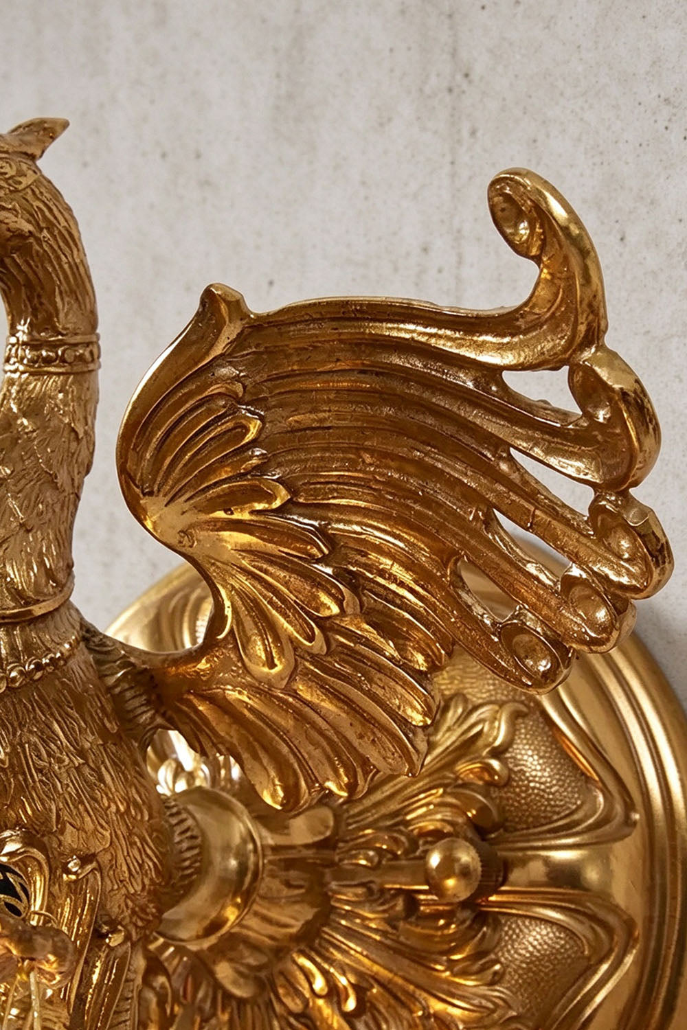 Cygnelle Brass Swan Crystal Wall Sconce