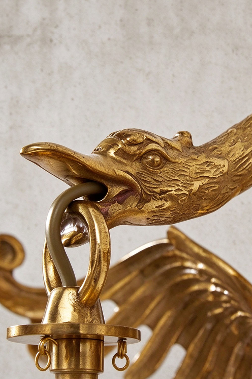 Cygnelle Brass Swan Crystal Wall Sconce