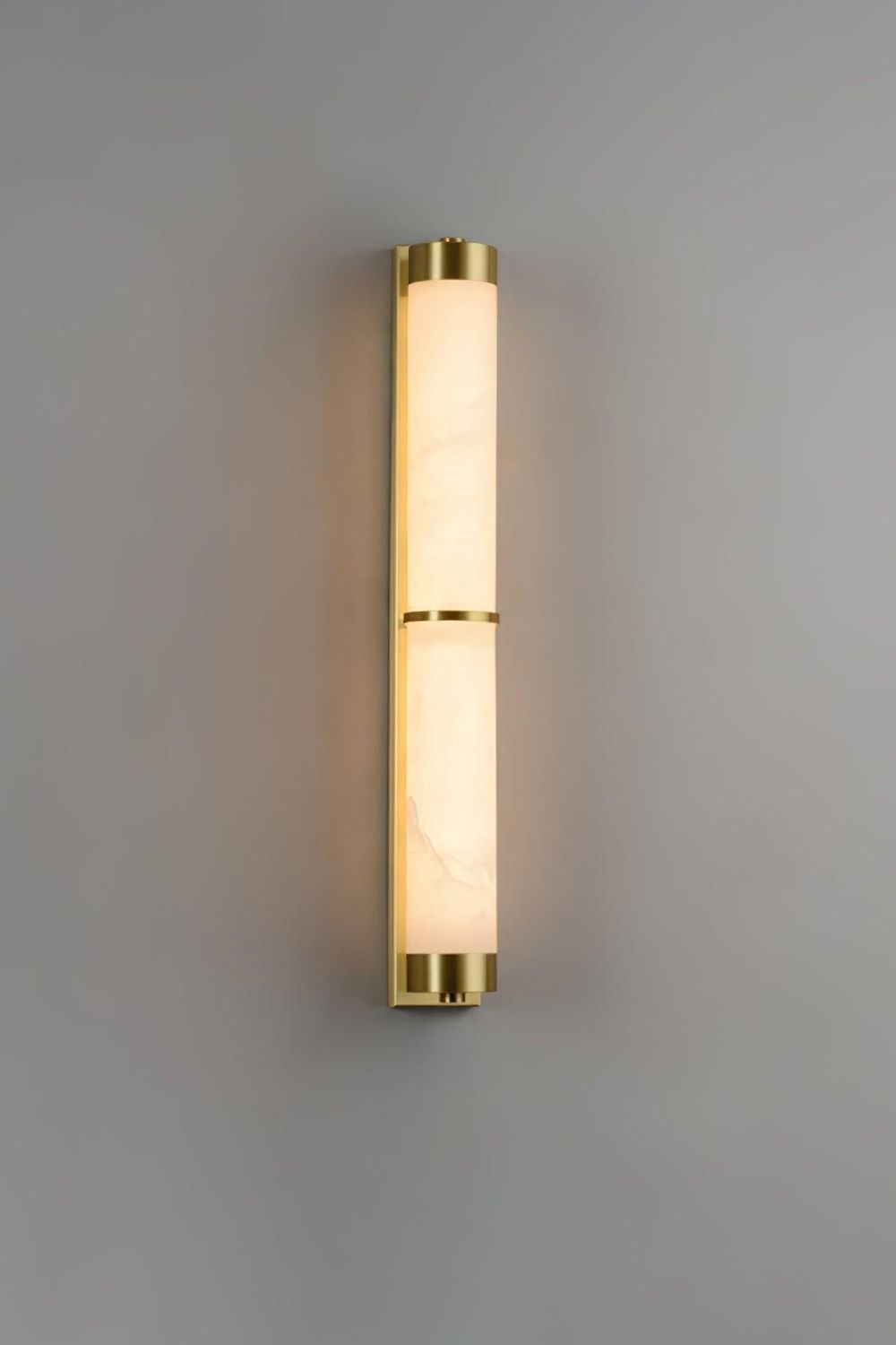 Cylindra Alabaster Brass Wall Light