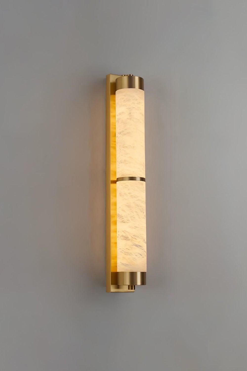 Cylindra Alabaster Brass Wall Light