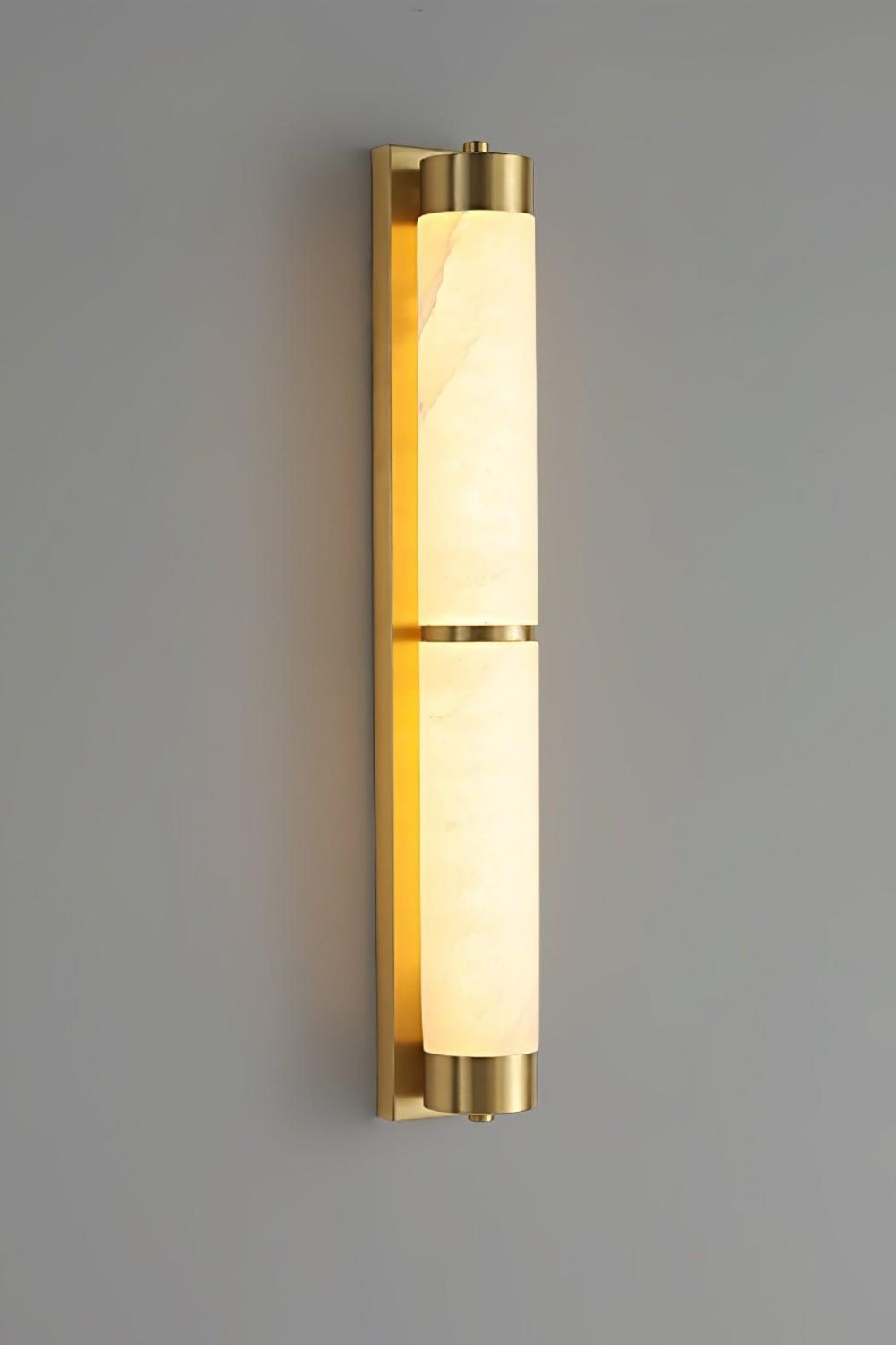 Cylindra Alabaster Brass Wall Light