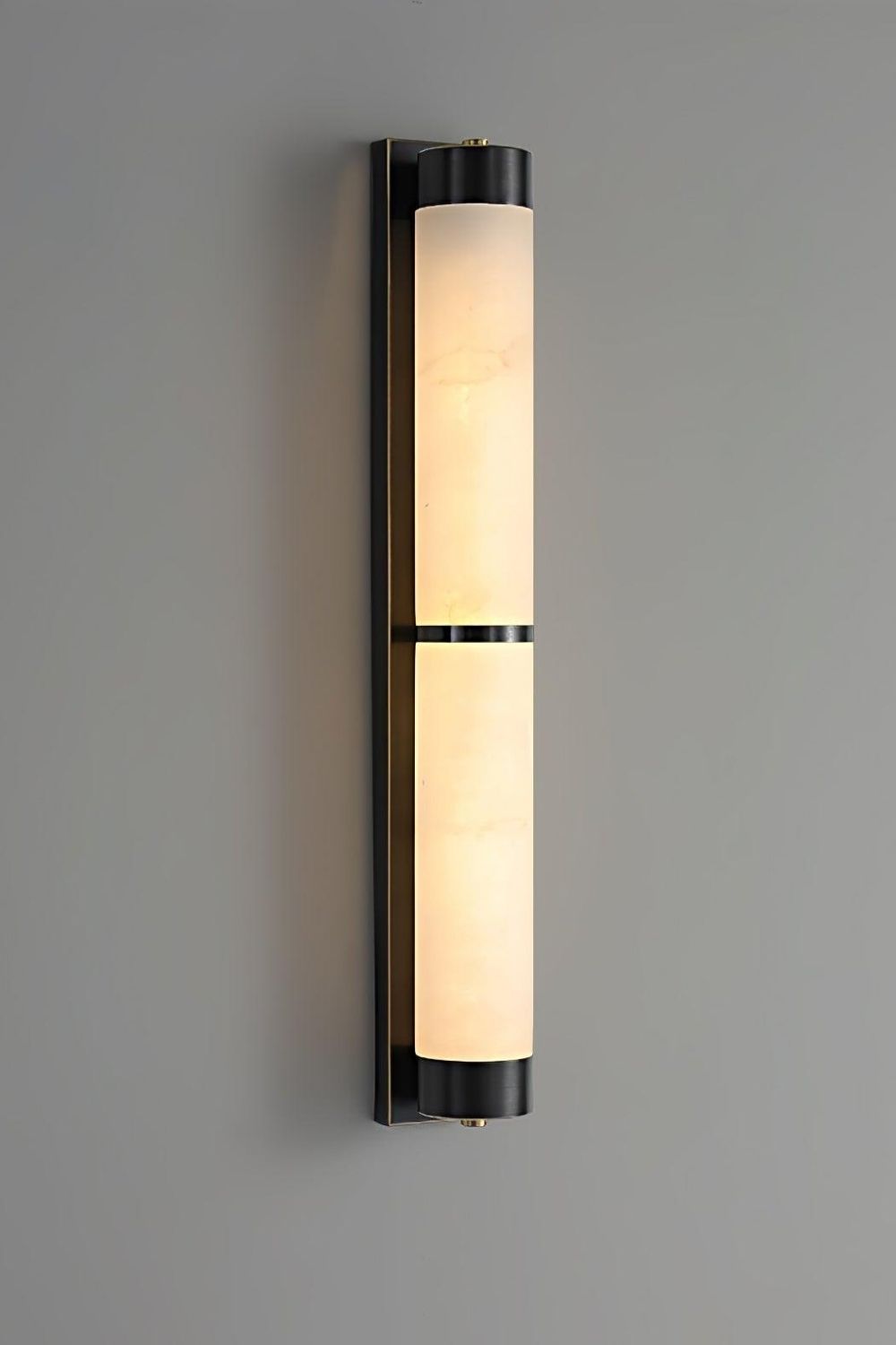 Cylindra Alabaster Brass Wall Light