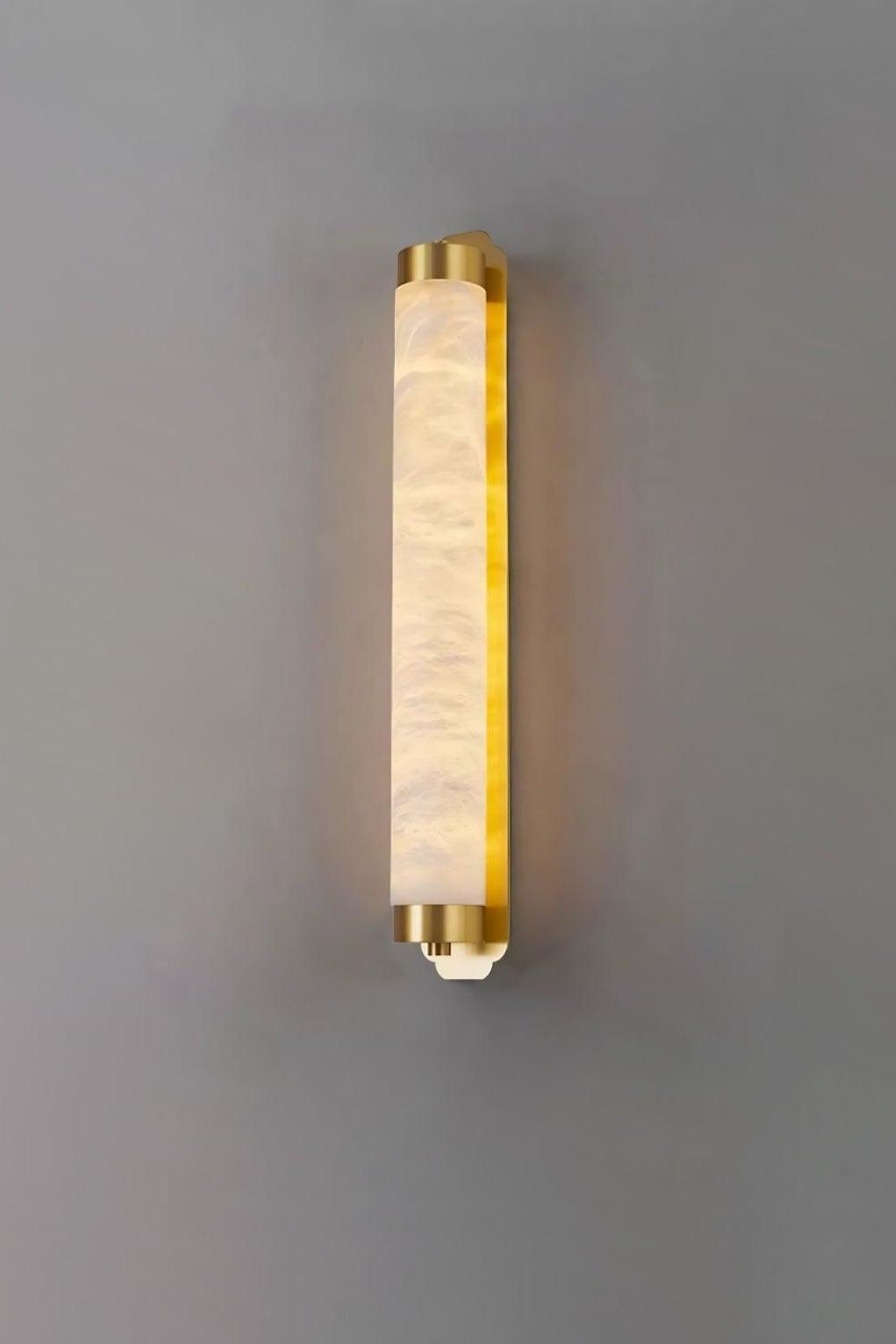 Cylindra Alabaster Brass Wall Light