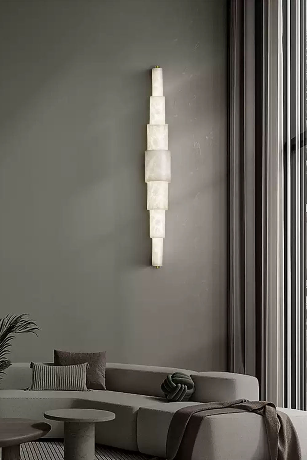 Cylindrical Marble Wall Lamp