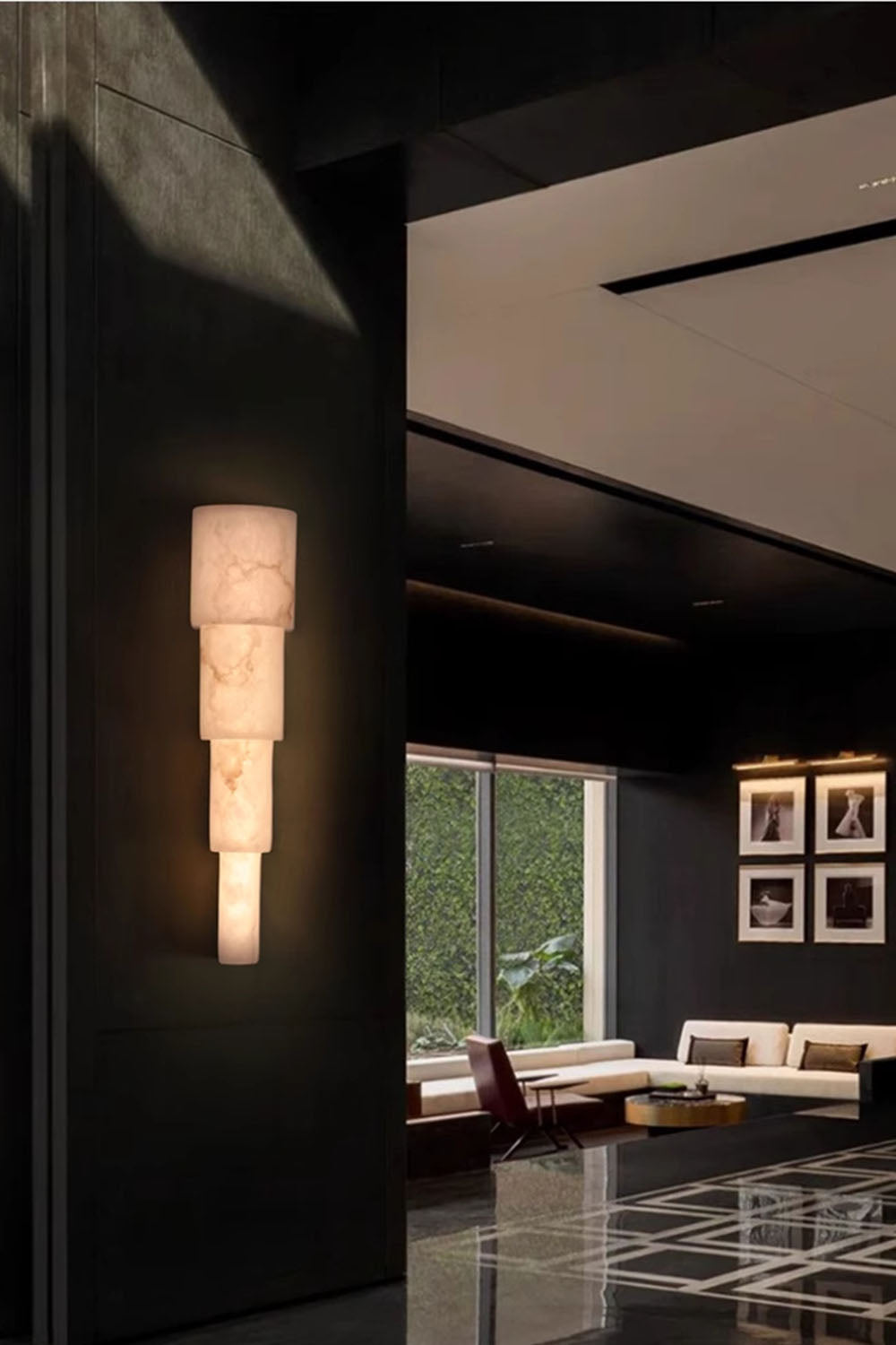 Cylindrical Marble Wall Lamp